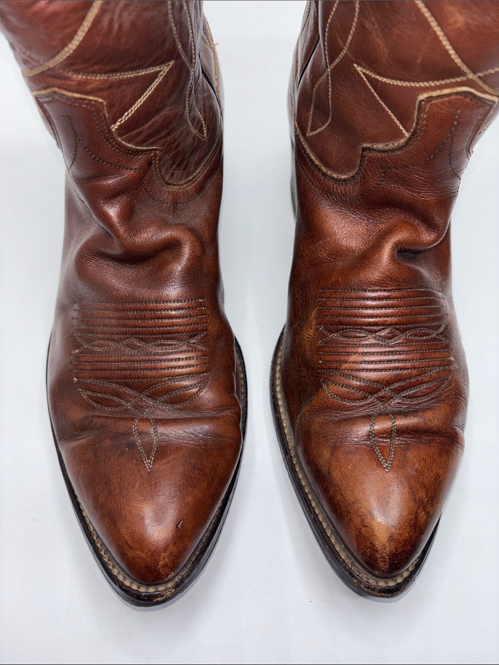 Vintage Men’s Dan Post Brown Leather Western Cowboy Boots Size 8